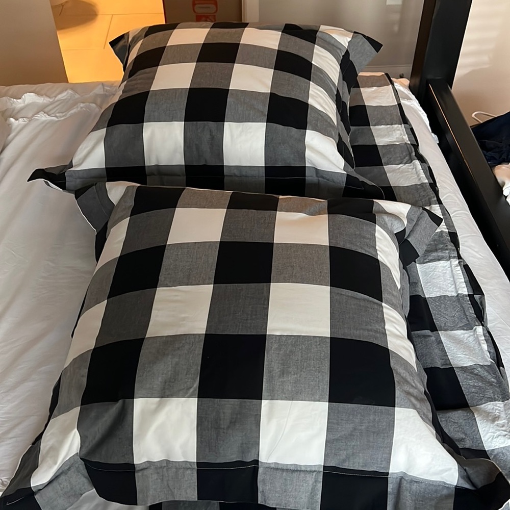 Ballard Designs Euro Shams in Buffalo Check - Picture 2 of 4